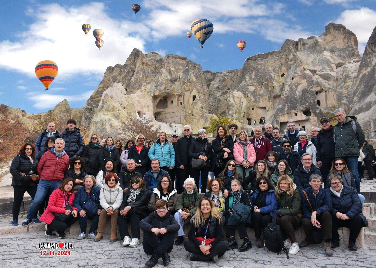Gruppo di viaggiatori in Cappadocia, Turchia
